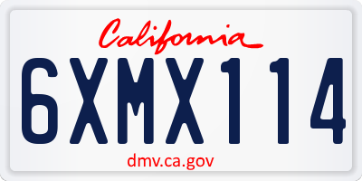 CA license plate 6XMX114