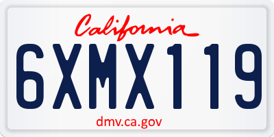 CA license plate 6XMX119