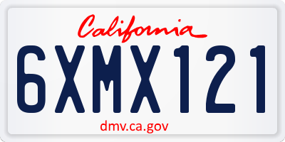 CA license plate 6XMX121