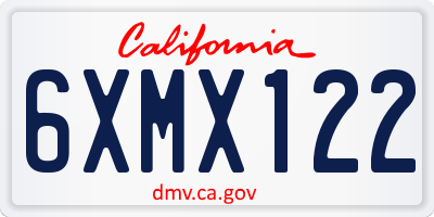 CA license plate 6XMX122