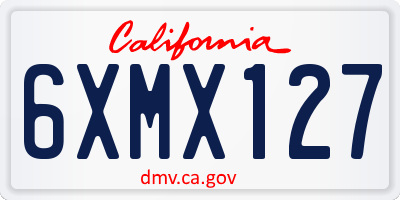 CA license plate 6XMX127