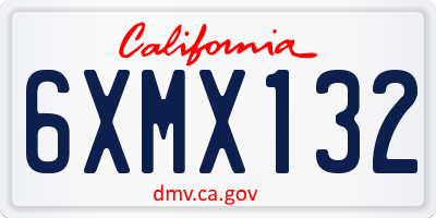 CA license plate 6XMX132