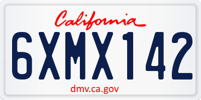 CA license plate 6XMX142