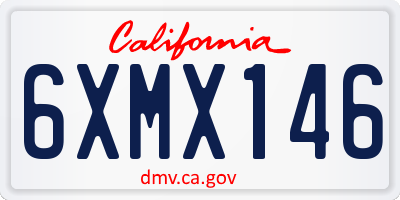 CA license plate 6XMX146