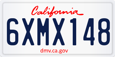 CA license plate 6XMX148