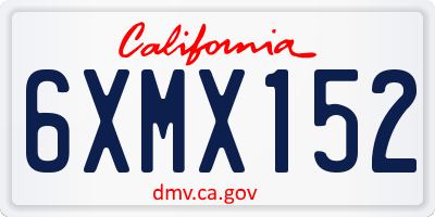 CA license plate 6XMX152