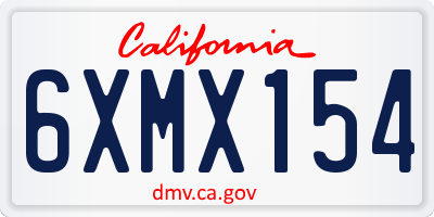 CA license plate 6XMX154