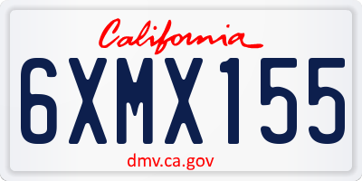 CA license plate 6XMX155