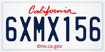 CA license plate 6XMX156