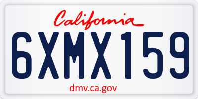 CA license plate 6XMX159