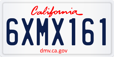 CA license plate 6XMX161