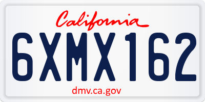 CA license plate 6XMX162