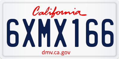 CA license plate 6XMX166