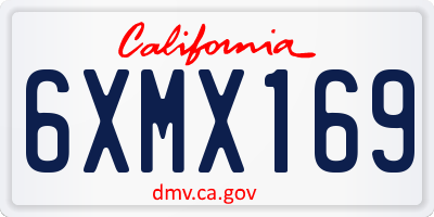CA license plate 6XMX169