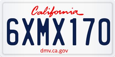 CA license plate 6XMX170