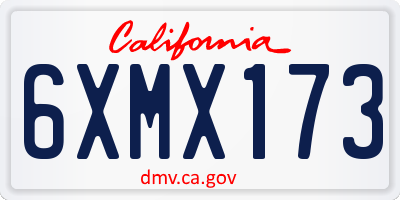 CA license plate 6XMX173