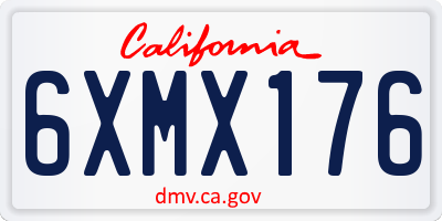 CA license plate 6XMX176