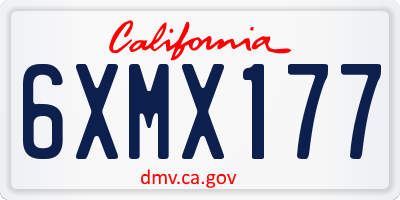 CA license plate 6XMX177