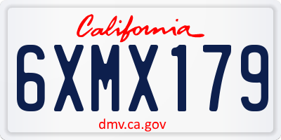 CA license plate 6XMX179