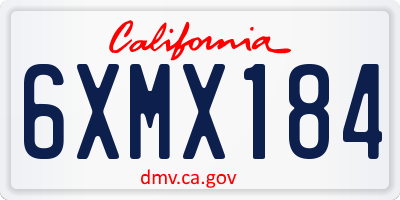 CA license plate 6XMX184