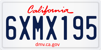CA license plate 6XMX195