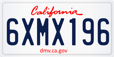 CA license plate 6XMX196