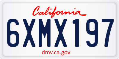 CA license plate 6XMX197