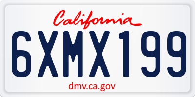 CA license plate 6XMX199