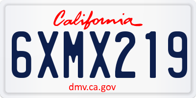 CA license plate 6XMX219