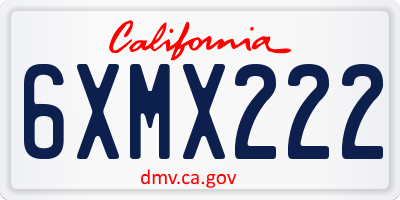 CA license plate 6XMX222