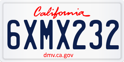 CA license plate 6XMX232