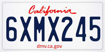 CA license plate 6XMX245