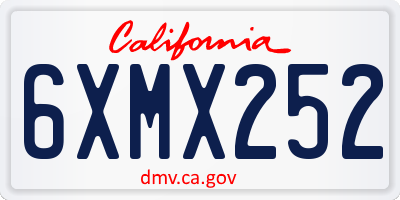 CA license plate 6XMX252