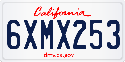 CA license plate 6XMX253