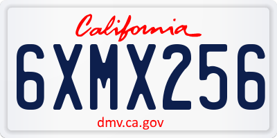 CA license plate 6XMX256