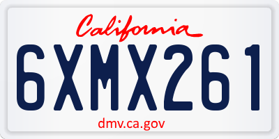 CA license plate 6XMX261