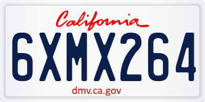 CA license plate 6XMX264