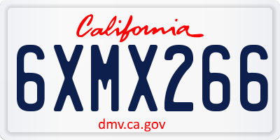 CA license plate 6XMX266