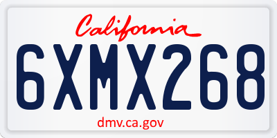 CA license plate 6XMX268