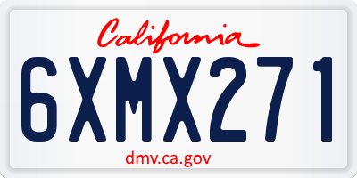 CA license plate 6XMX271