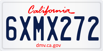 CA license plate 6XMX272