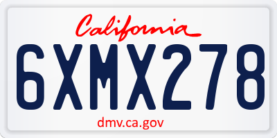 CA license plate 6XMX278