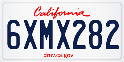 CA license plate 6XMX282