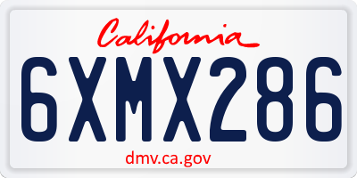 CA license plate 6XMX286