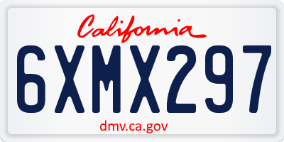 CA license plate 6XMX297