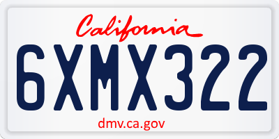 CA license plate 6XMX322