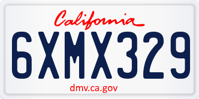 CA license plate 6XMX329