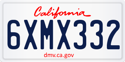 CA license plate 6XMX332