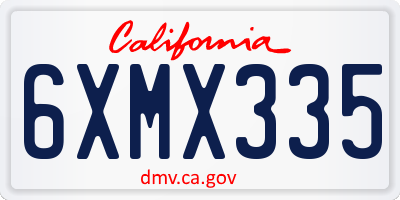 CA license plate 6XMX335
