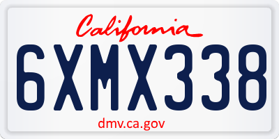CA license plate 6XMX338